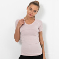 Spring Activewear High Elastic Running Top Workout Camisetas Yoga Fitted Top Premium Women Gym T Shirt